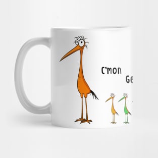 C'mon Get Happy Funny Birds Mug